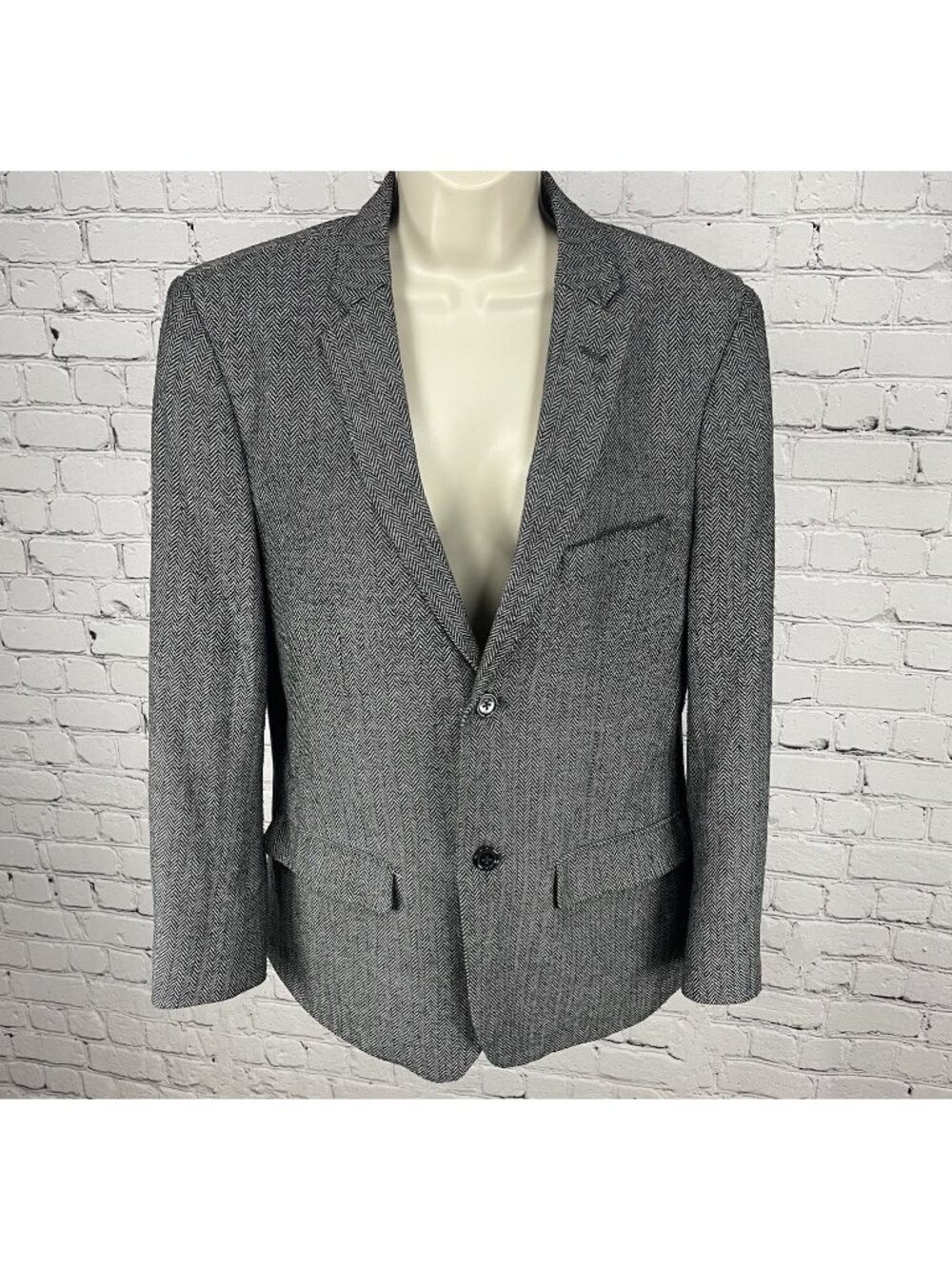 Threads 4 Thought Black & White 2 Button Vented Notch Blazer Jacket Size Large L